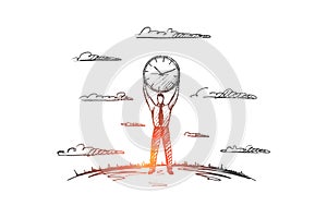 Time management concept. Hand drawn isolated vector.