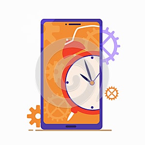 Time management concept. Planning and organization work. Can use for banner, mobile app, landing page. Vector flat