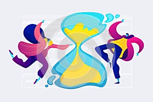 Time management concept vector illustration.