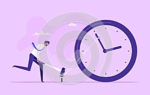 Time management, control business time or work deadline concept