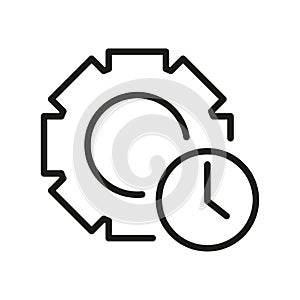 Time management icon. Process settings symbol. Clock gear Vector. Work efficiency.