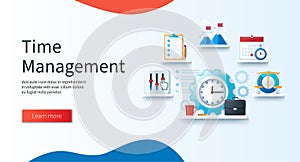 Time management illustration in 3D style