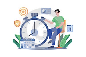 Time Management Illustration concept on white background
