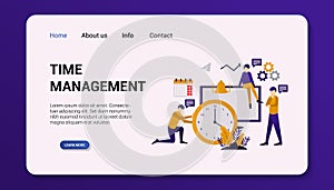 Time management landing page template illustration