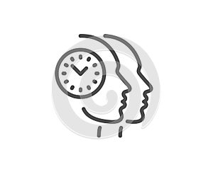 Time management line icon. Clock sign. Teamwork. Vector