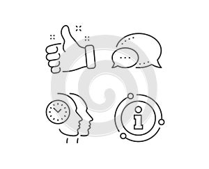 Time management line icon. Clock sign. Teamwork. Vector