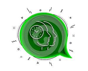 Time management line icon. Clock sign. Teamwork. Vector