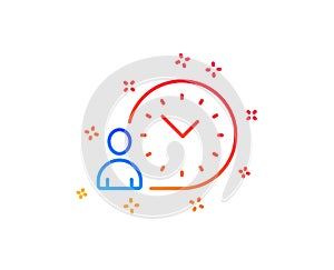 Time management line icon. Clock sign. Vector