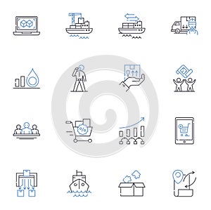 Time management line icons collection. scheduling, productivity, organization, efficiency, balance, deadline
