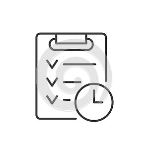 Time management line outline icon