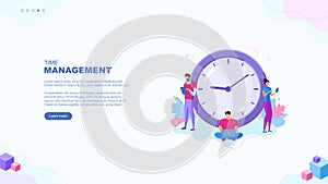 Time management page concept. Time to work. People use time in different ways. Time is money.