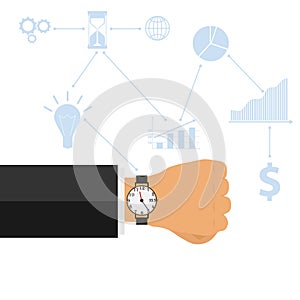 Time management planning and control concept. The idea of time control, business planning.