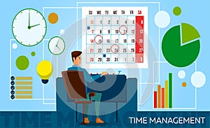 Time management planning, organization and control concept for effiecient succesful and profitable business. Concept of