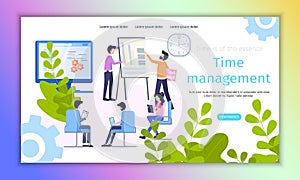 Time Management Process Improvement Flat Banner