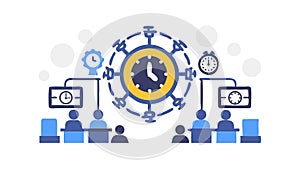 Time Management Productivity Icon, Project Scheduling, Efficient Workflow, vector design Generative AI
