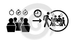 Time Management, Productivity Process, vector design Generative AI