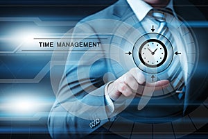 Time management project efficiency strategy goals business technology internet concept