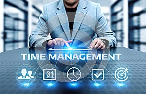 Time management project efficiency strategy goals business technology internet concept