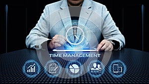 Time management project efficiency strategy goals business technology internet concept