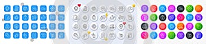 Time management, Touchpoint and Click here line icons. For web app, printing. Line icons. Vector