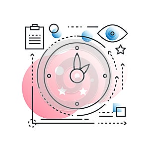 Time management vector concept in trendy line style with gradient flat color.