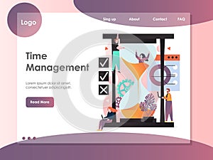 Time management vector website landing page design template