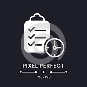 Time management white solid desktop icon