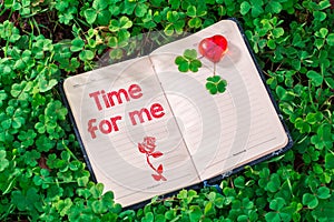 Time for me text in notebook