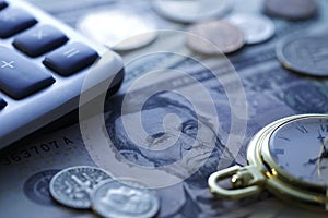 Time is Money. Blue Tone. Close up - Stock Image