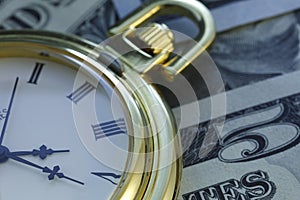 Time and Money. Blue Tone. Close up - Stock Image