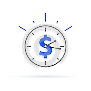 Time is money concept, clock and coin for long term financial investment. Superannuation savings, future income