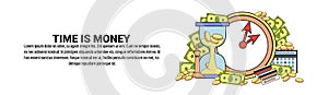 Time Is Money Concept Horizontal Banner With Copy Space