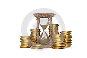 Time is money concept with sandglass