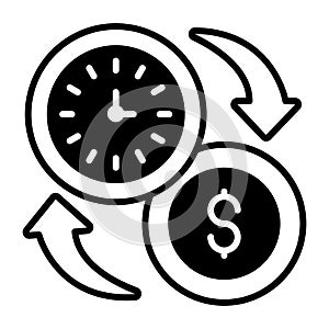 time is money, Fast money, Business investments, financial savings, Premium quality vector illustration concept. Mixed icon