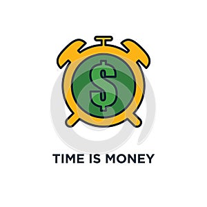 time is money icon. clock and coin, money profit and benefit concept symbol design, long term financial investment, superannuation