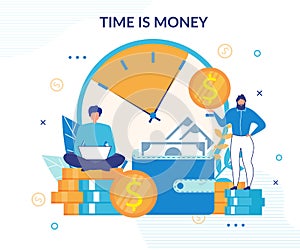 Time is Money Income Growth Designed Flat Poster