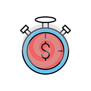 Time is money related vector icon