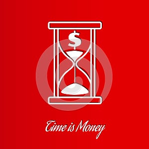 Time is money wit sand glass