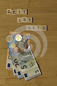 Time is money, word in german Zeit ist Geld photo