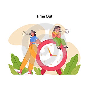 Time out concept. Flat vector illustration