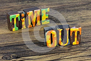 Time out sports pause stop clock coffee break