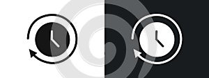 Time passing icon linear graphics set vector in black