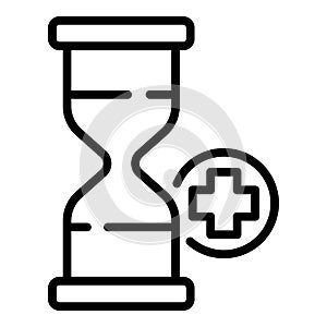 Time pharmacy icon, outline style