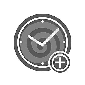 Time plus icon vector simple