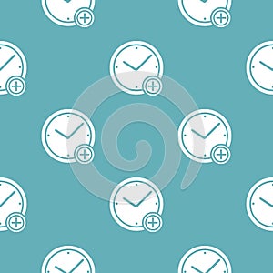 Time plus pattern seamless blue