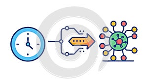 Time and Process Flow, Efficiency and Workflow Optimization, vector design Generative AI