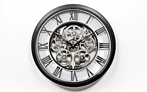 Time Projection Wall Clock Isolated on white background.