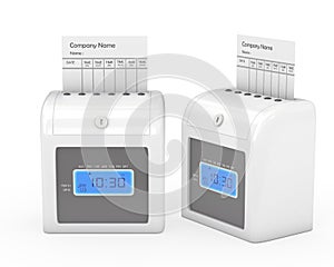 Time recorder machine and timecard with clipping path