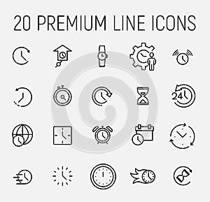 Time related vector icon set.