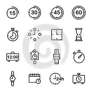 Time Related Vector Line Icon